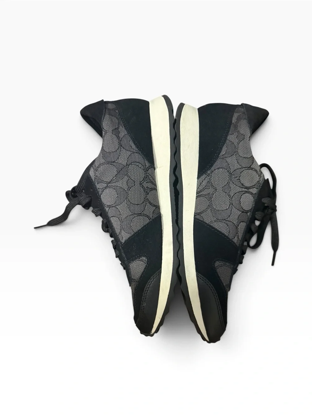Coach Signature C Jacquard Black Sneakers Size 7.5